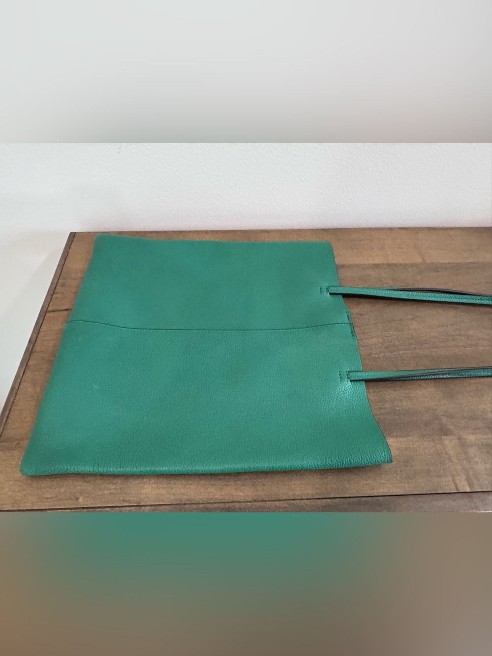 BR Green Leather Tote Bag - Women's Everyday Shoulder Bag